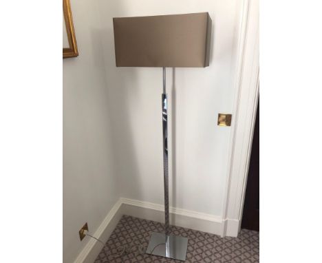 Heathfield And Co Dakota Contemporary Floor Lamp Chrome Complete With Shade 158cm (Room 204)
