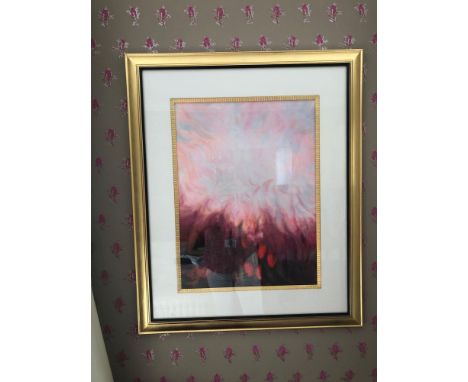 Abstract Lithograph Flame Clouds Framed 71 x 86cm (Room 237)