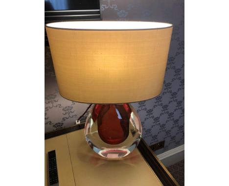 Heathfield And CO Mia Table Lamp Mouth-Blown Glass Features An Intense Drop Of Colour And A Satin Shade 50cm Tall (Room 231)