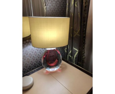 Heathfield And CO Mia Table Lamp Mouth-Blown Glass Features An Intense Drop Of Colour And A Satin Shade 50cm Tall (Room 241)