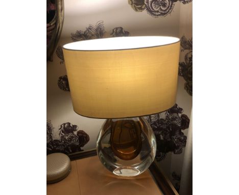 Heathfield And CO Mia Table Lamp Mouth-Blown Glass Features An Intense Drop Of Colour And A Satin Shade 50cm Tall (Room 240)