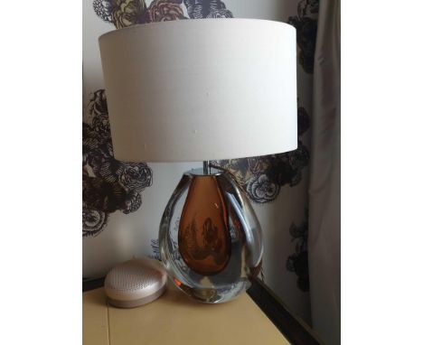 Heathfield And CO Mia Table Lamp Mouth-Blown Glass Features An Intense Drop Of Colour And A Satin Shade 50cm Tall ( Room  219