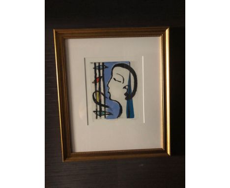 Heidi Koenig (German B1964 - ) Abstract Artwork Monotype Print Framed 68 x 58cm (Room 204)