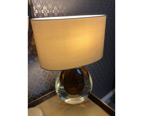 Heathfield And CO Mia Table Lamp Mouth-Blown Glass Features An Intense Drop Of Colour And A Satin Shade 50cm Tall ( Room  233