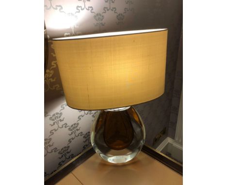 Heathfield And CO Mia Table Lamp Mouth-Blown Glass Features An Intense Drop Of Colour And A Satin Shade 50cm Tall ( Room  234