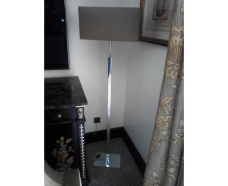 Heathfield And Co Dakota Contemporary Floor Lamp Chrome Complete With Shade 158cm (Room 105)