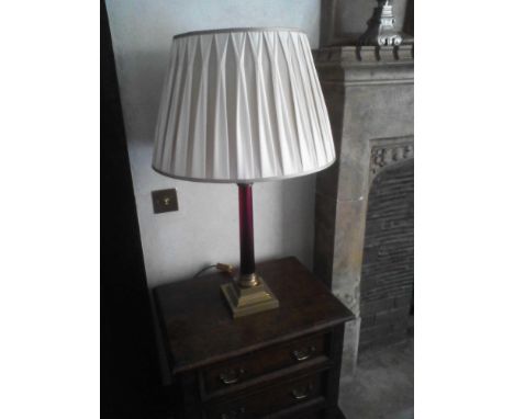 Laudarte Corinthian Brass And Red Glass Table Lamp With Shade 75cm (Room 104)