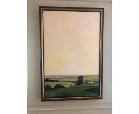 Giclee Landscape Art In Portrait Untitled 112 x 77cm Brown And Gold Frame (Room 217/8)