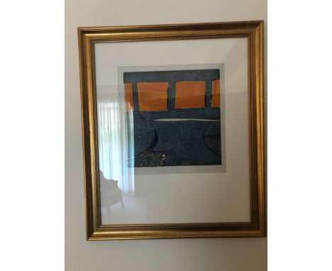 Abstract Lithograph Framed Unsigned 68 x 58cm (Room 203)