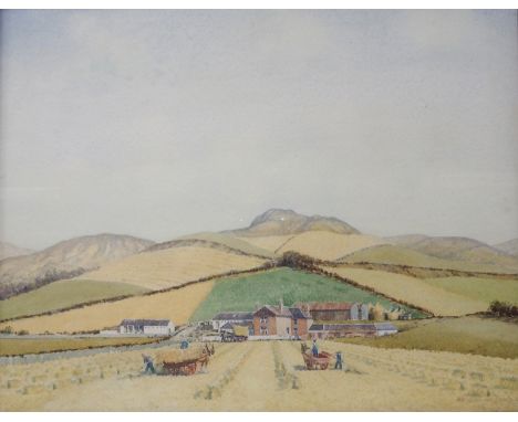 •ALASDAIR MACFARLANE (SCOTTISH 1902-1960) SHALLACH FARM, GIRVAN Watercolour, signed. 31.5 x 39.5cm (12 1/2 x 15 1/2") Pearson