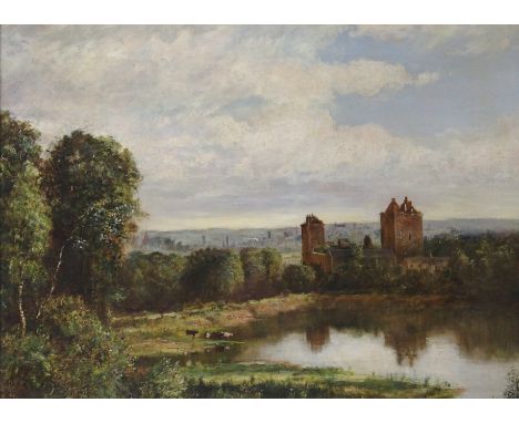 JOHN S MCNAB (SCOTTISH B. 1853-?) THE DEAN CASTLE NEAR KILMARNOCK Oil on canvas, signed, inscribed with title and indistinctl