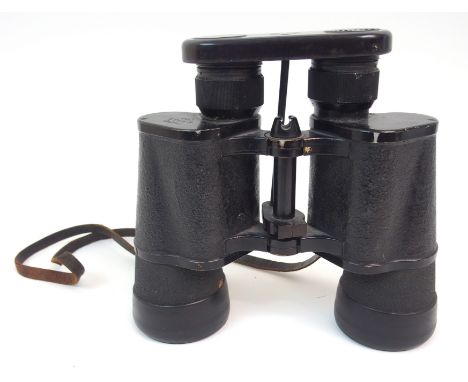 A PAIR OF WWII KRIEGSMARINE BINOCULARS probably by Carl Zeiss circa 1942, 7 x 50 67369 rlh with flip-open lens covers and rig