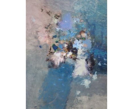 •DRUMMOND MAYO RSW (SCOTTISH B. 1929) IN THE GARDEN Acrylic on board, signed, 58.5 x 45cm (23 x 17 3/4") Macaulay Gallery and