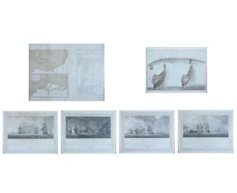 Nelson Interest - William Ellis after Frances Chesham - Set of four engravings - The Memorable Victory Of The Nile, published