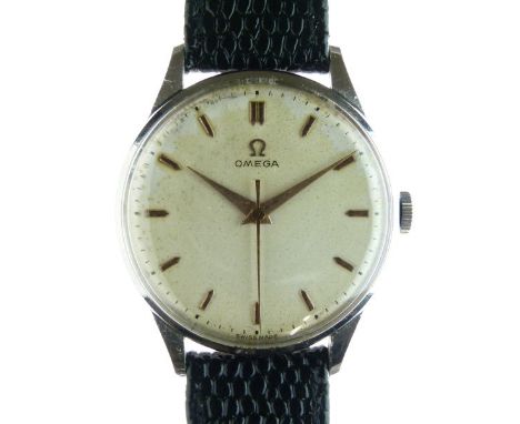 Omega - Gentleman's stainless steel manual wind wristwatch, ref: 2801-1 SC, signed cream dial with gilt markers and hands, sn