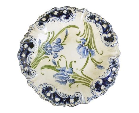 Macintyre 'Dubarry' shallow dish, 27cm diameter  Condition: Some patches of light staining visible on the top side and more v