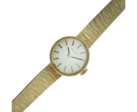 Zenith - Lady's 9ct gold mechanical bracelet watch, approximately 14cm long, 13.5g gross excluding the movement  Condition: M