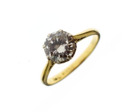 Diamond single stone ring, stamped '18ct', the brilliant cut of approximately 1.19 carats calculated, size M, 2.8g gross  Con