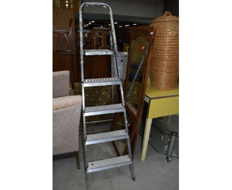 A set of aluminium step ladders