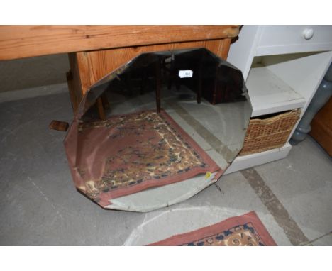 A vintage frameless wall mirror, width approx. Width 60cm