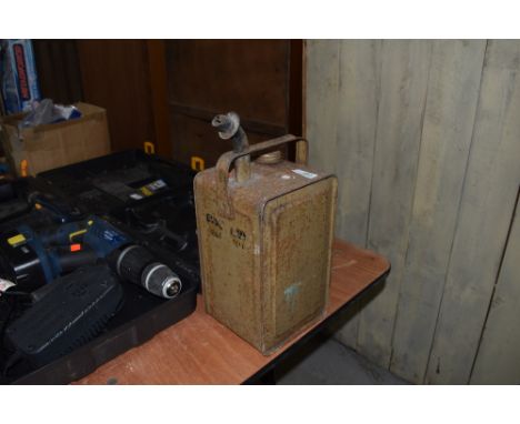 A vintage Esso blue paraffin or petrol can