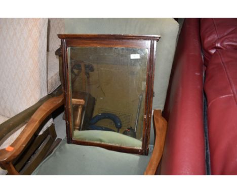 A vintage scumbled pine ex dressing table mirror, approx. 55 x 45cm