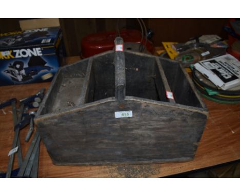 A vintage wooden garden trugg or tool carry box no wood worm found