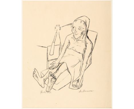 Heading: Author: Beckmann, MaxTitle: Die Kranke (The Sick One)Place Published: Publisher:Date Published: 1920Description:  Li