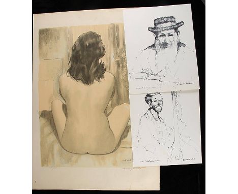 Heading: Author: Butterfield, C[ortland] (American, 1904-1977)Title: Group of 1 signed color lithograph and 2 signed printsPl