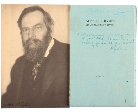 Heading: Author: Ryder, Albert P.Title: Loan Exhibition of the Works of Albert P. Ryder (Memorial Exhibition) [&] signed phot