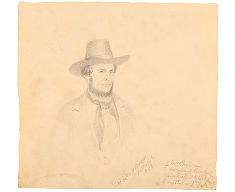 Heading: Author: Burgess, George HenryTitle: Original pencil sketch by George Henry Burgess, head & shoulders portrait of a M