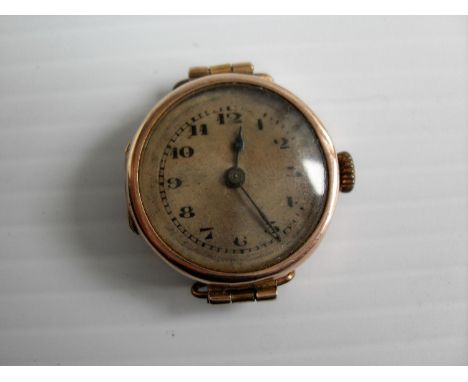 A 9ct yellow gold-cased lady's early 20th century manual wind watch, gross weight 12g without strap with London import marks 