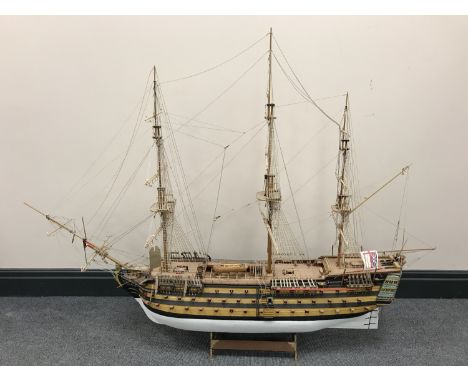 A scratch-built model - HMS Victory, scale 1:78, on stand, height 100 cm.