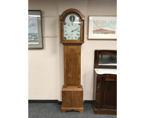 A 19th century oak 30 hour longcase clock