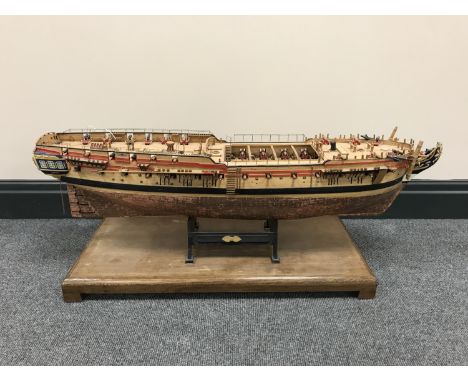 A scratch-built model - Nelson's Navy 'Diana', on stand, length 83 cm.