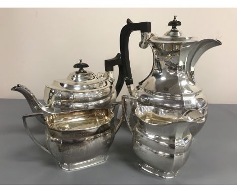 A silver four piece tea service, Travis Wilson and Co, Sheffield 1970, 1617g. (4)