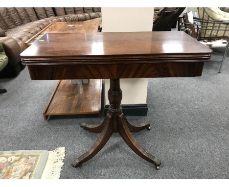 A Regency style mahogany d-shaped card table, width 85 cm. 