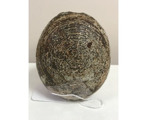 Alan Wallwork (Born 1931) : A stoneware pebble vase, signed to underside, height 11cm    CONDITION REPORT:  Some tiny splashe