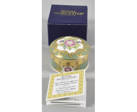 A Boxed Royal Worcester Circular Trinket Box 