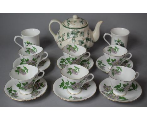 A Collection of Various Floral Pattern Teawares to Include Ivy Pattern Teapot, Windsor Teaset to Comprise Six Teacups and Six