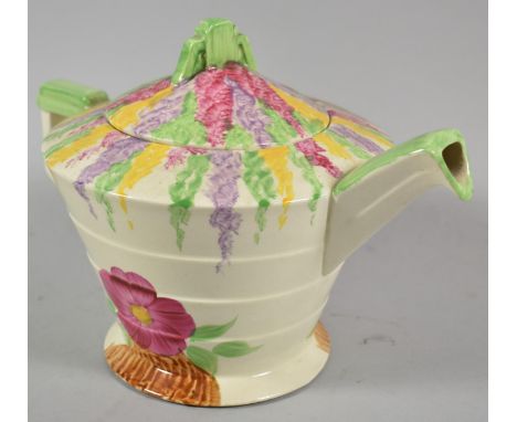 An Art Deco Floral Decorated Teapot by Grindley 