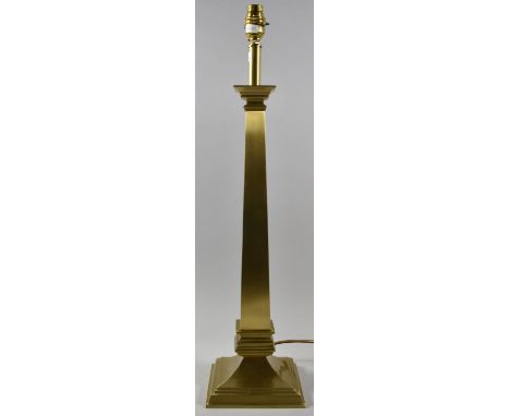 A Modern Brass Table Lamp of Tapering Obelisk Form, 61cm high 