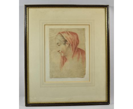 A 19th Century Pencil Portrait Hand Drawn Sketch of Maiden, 31x16cm 