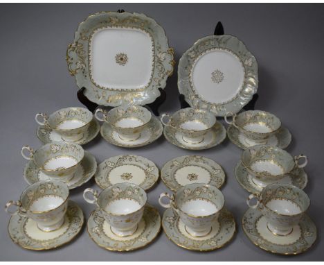 A 19th Century Part Teaset to Comprise Six Shallows Four Other Examples, Six Saucers, Six Small Side Plates, Two Serving Plat