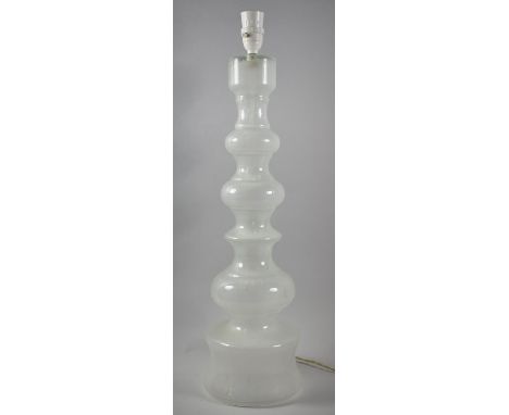 An Unusual Swedish Glass Table Lamp, 65cm high 