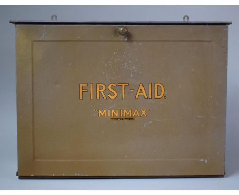 An Early 20th Century "Minimax" Metal Cased First Aid Box/Cabinet Complete with Dressings etc and Leaflet for 'First Aid in A