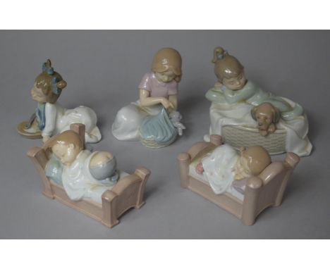 A Collection of Five Nao Figures, Sleeping Children 