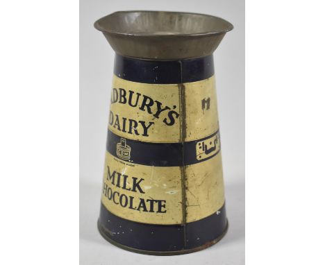 A Vintage Cadburys Dairy Milk Chocolate Tin in the Shape of a Churn, with Coin Slot, 14.25cm high 