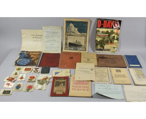A Collection of Various Printed Ephemera to Include Titanic Magazine, Vintage Roadmaps, Ordnance Survey Maps, "Bombardment of