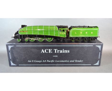 Ace Trains An 0 Gauge A4 Pacific Locomotive and Tender Stanley Beeson Apple Green LNER No.7145 with original box 